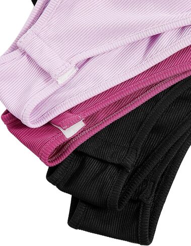 Floerns Women's 4 Pcs Asymmetrical Neck Sleeveless Rib Knit Bodysuit Top in Saudi Arabia