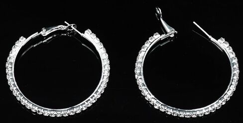 Bridal Wedding Crystal Rhinestone Hoop Earrings in Saudi Arabia