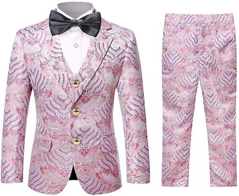 Boys Tuxedo Suit Fashion Dress 3 Pieces Blazer Vest Pants 4 Colors Weding Festive Attire in Kuwait