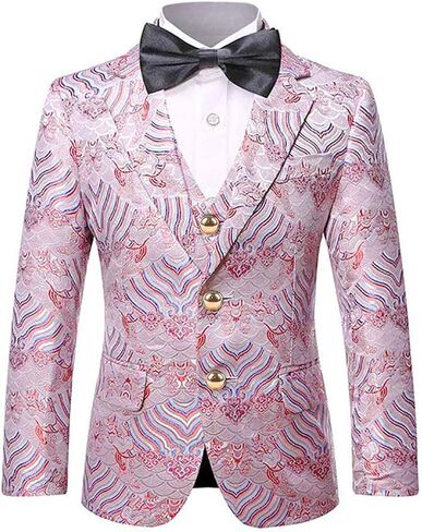 Boys Tuxedo Suit Fashion Dress 3 Pieces Blazer Vest Pants 4 Colors Weding Festive Attire in Kuwait