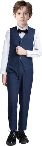 Mosedou Boys Suits Kids Formal Dress Suit Vest and Pant Set for Wedding in Saudi Arabia