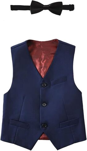 Mosedou Boys Suits Kids Formal Dress Suit Vest and Pant Set for Wedding in Saudi Arabia