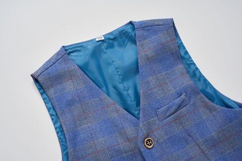 Boys Suits Set Plaid Blazer Vest Pants Single-Breasted Jacket Formal for Wedding Party Prom in Kuwait