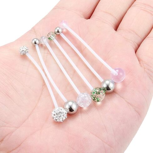 Ruifan 6 قطع مزيج نمط الحمل الرياضة الأمومة مرنة Bioplast البطن السرة زر حلقة التجنيب 14G 1 1/2 بوصة (38 مم) in Kuwait