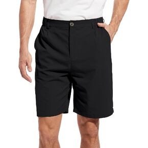 Boyzn Men's 9" Inseam Golf Outdoor Flat Front Shorts Casual Work Dress Shorts Quick Dry Athletic Shorts with 5 Pockets