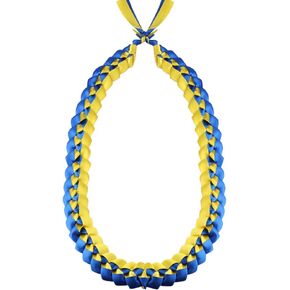BNQL Hawaiian Kukui Nut Lei Necklace Graduation Leis Chunky Beaded Necklace with Ribbon Graduation Gifts for Her Him