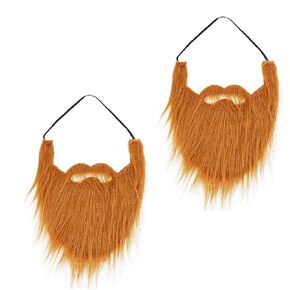 2 Pieces - Ginger Fake Beard Irish Beard St Patrick's Day Leprechaun Beard Lumberjack Costume Beard Gnome Beard - One Size in Kuwait