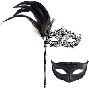 IETANG One Pair Couple's Gorgeous Venetian Masquerade Masks Party Costumes Accessory
