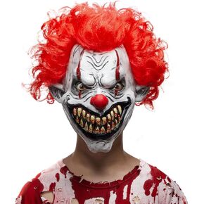 Spooktacular Creations Halloween Scary Clown Mask Horror Face Zombie Costume Accessories Latex Mask Halloween Horror Cosplay Costume Prop in Saudi Arabia