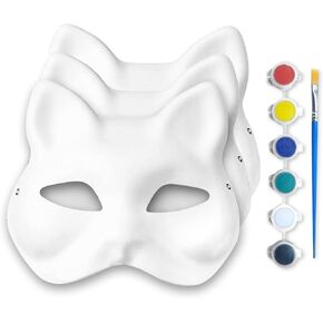 VIWZO 3-piece set of adult children cat mask handmade DIY painted role-playing cat face masquerade Halloween cat masks in Saudi Arabia