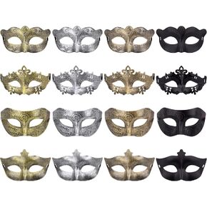FEQO 16 Pieces Masquerade Masks Vintage Antique Masks Venetian Masks