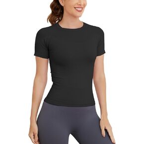 MathCat Short Sleeve Workout Tops for Women, Seamless Workout Shirts for Women, Yoga Athletic Shirts Soft Gym Tops in Saudi Arabia