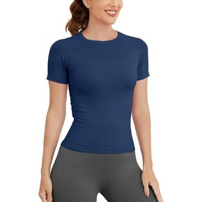 MathCat Short Sleeve Workout Tops for Women, Seamless Workout Shirts for Women, Yoga Athletic Shirts Soft Gym Tops in Saudi Arabia