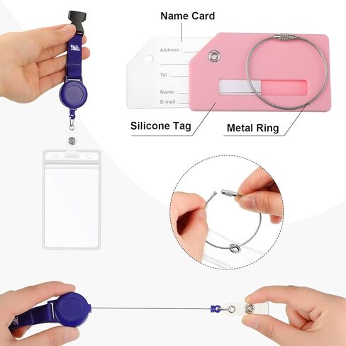 مجموعة إكسسوارات الرحلات البحرية المكونة من 26 قطعة تتضمن حبال بطاقات الأمتعة مع حاملات بطاقات الهوية وشريط الطاقة للرحلات البحرية ومشابك كرسي الشاطئ ومشابك مناشف الشاطئ ومشابك الأمتعة المصنوعة من السيليكون وحبل الغسيل القابل للسحب in Kuwait