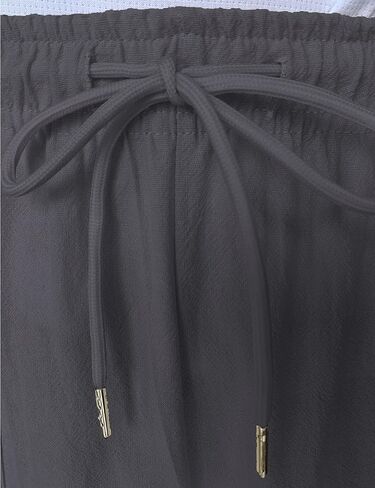 Mingzhu Men's Elastic Waist Drawstring Cotton Linen Shorts Below Knee Summer Capri Pants with Pockets in Kuwait