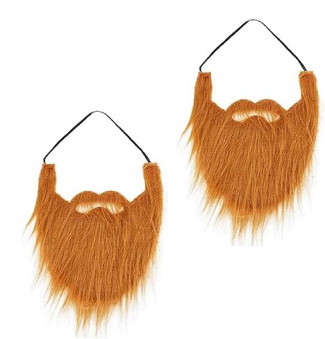 2 Pieces - Ginger Fake Beard Irish Beard St Patrick's Day Leprechaun Beard Lumberjack Costume Beard Gnome Beard - One Size in Kuwait