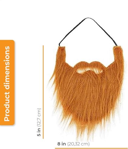 2 Pieces - Ginger Fake Beard Irish Beard St Patrick's Day Leprechaun Beard Lumberjack Costume Beard Gnome Beard - One Size in Kuwait