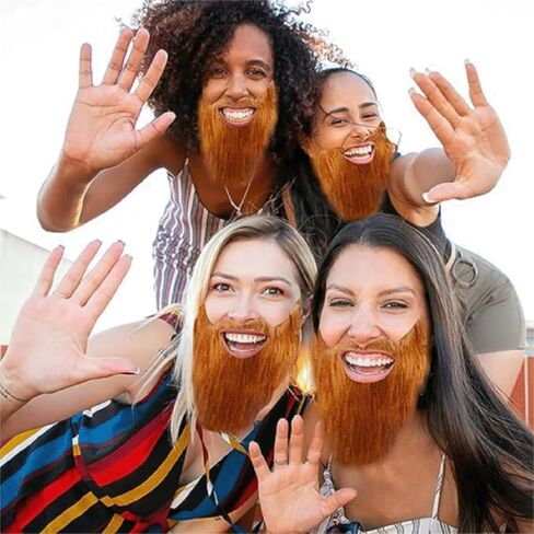 2 Pieces - Ginger Fake Beard Irish Beard St Patrick's Day Leprechaun Beard Lumberjack Costume Beard Gnome Beard - One Size in Kuwait