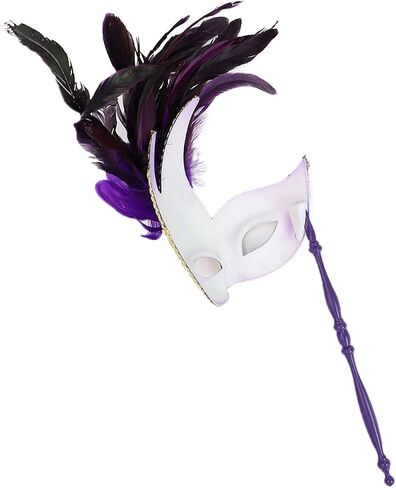 Awlsyj Women's Feather Masquerade Mask Venetian Halloween Mardi Gras Costumes Party Ball Prom Mask in Kuwait