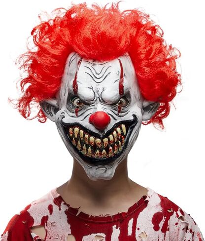 Spooktacular Creations Halloween Scary Clown Mask Horror Face Zombie Costume Accessories Latex Mask Halloween Horror Cosplay Costume Prop in Saudi Arabia