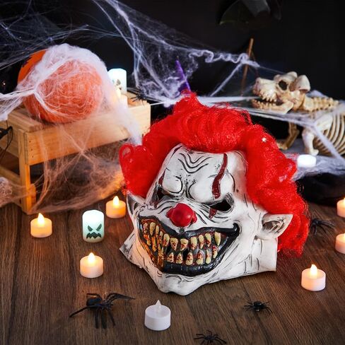 Spooktacular Creations Halloween Scary Clown Mask Horror Face Zombie Costume Accessories Latex Mask Halloween Horror Cosplay Costume Prop in Saudi Arabia