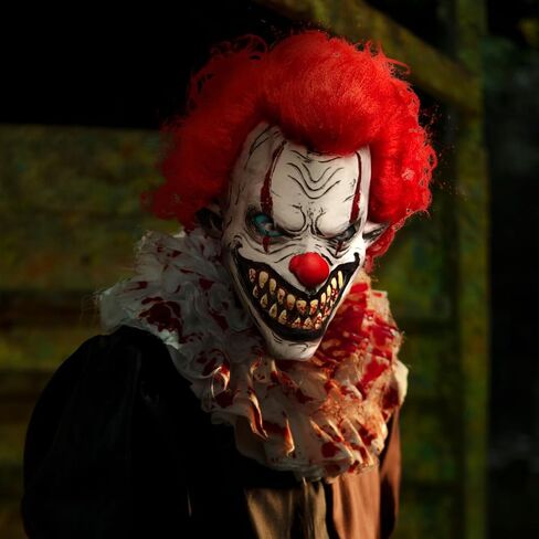 Spooktacular Creations Halloween Scary Clown Mask Horror Face Zombie Costume Accessories Latex Mask Halloween Horror Cosplay Costume Prop in Saudi Arabia