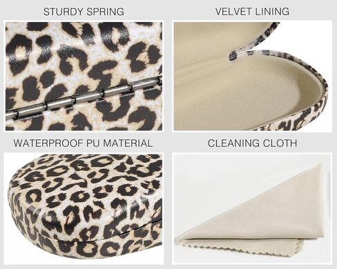 MoKo Hard Shell Eye Glasses Case, PU Leather Eyeglasses Cases with Cloth in Kuwait