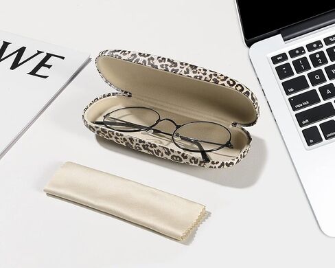 MoKo Hard Shell Eye Glasses Case, PU Leather Eyeglasses Cases with Cloth in Kuwait