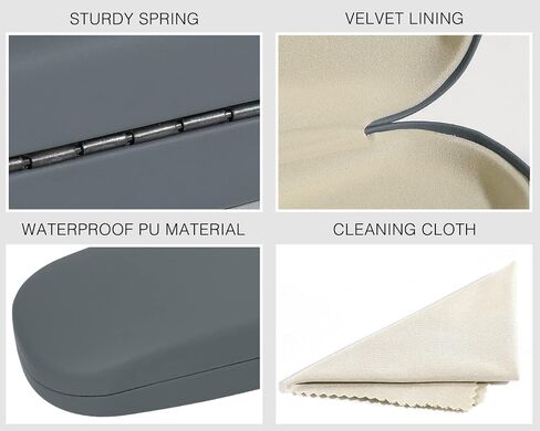 MoKo Hard Shell Eye Glasses Case, PU Leather Eyeglasses Cases with Cloth in Kuwait
