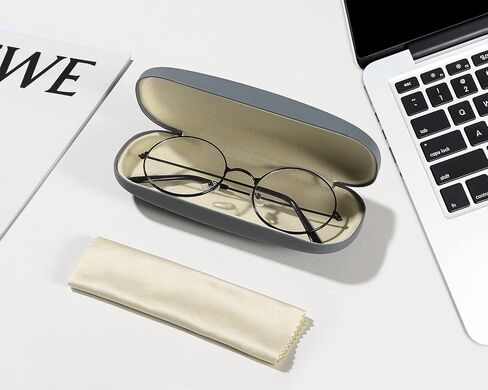 MoKo Hard Shell Eye Glasses Case, PU Leather Eyeglasses Cases with Cloth in Kuwait