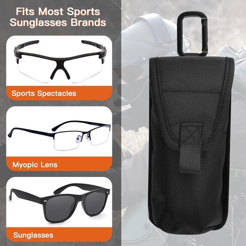 Xxerciz Tactical Molle Eyeglass Case, Soft Nylon Sunglasses Case Shockproof Portable Outdoor Carrying Organizer Eyeglass Case Bags with Carabiner in Kuwait