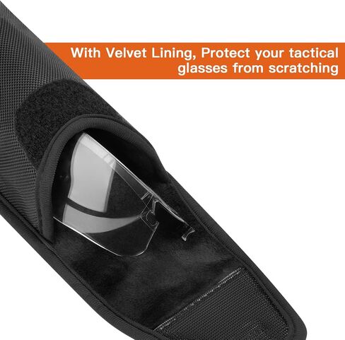 Xxerciz Tactical Molle Eyeglass Case, Soft Nylon Sunglasses Case Shockproof Portable Outdoor Carrying Organizer Eyeglass Case Bags with Carabiner in Kuwait