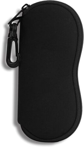 Hion Sunglasses Case Ultra Light Neoprene Zipper Eyeglass Soft Case with Belt Clip in Saudi Arabia