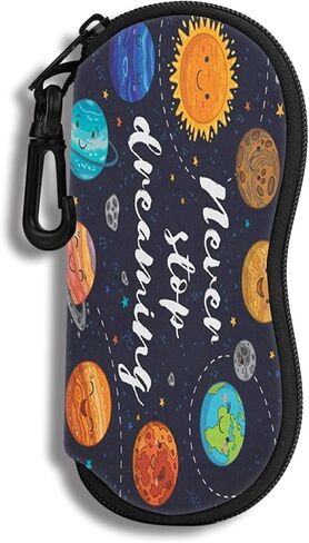 Hion Sunglasses Case Ultra Light Neoprene Zipper Eyeglass Soft Case with Belt Clip in Saudi Arabia