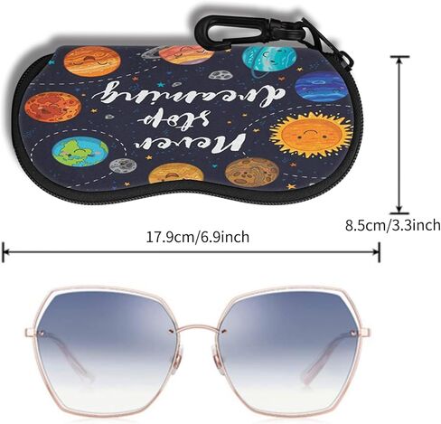 Hion Sunglasses Case Ultra Light Neoprene Zipper Eyeglass Soft Case with Belt Clip in Saudi Arabia