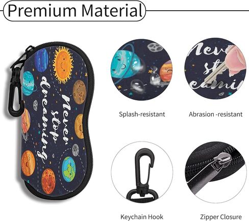 Hion Sunglasses Case Ultra Light Neoprene Zipper Eyeglass Soft Case with Belt Clip in Saudi Arabia