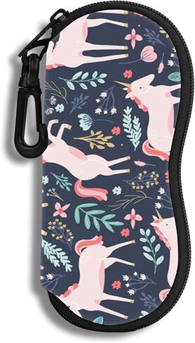 Hion Sunglasses Case Ultra Light Neoprene Zipper Eyeglass Soft Case with Belt Clip in Saudi Arabia