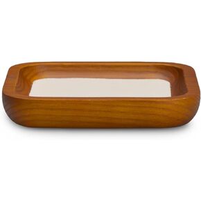 Oirlv Solid Wood Jewelry Tray Jewelry Display Holder Showcase Jewelry Display Organizer (Large, Creamy-White)