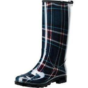 HISEA Women's Tall Rain Boots, Waterproof Garden Boots Fashion Print Rubber PVC Rainboots For Ladies, Anti-Slip Knee High Mud Boots for Outdoor Gardening Farm Yard Work, Slim Calf & Wide Calf in Kuwait