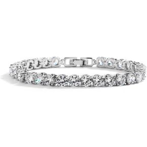 Mariell Silver Platinum 6 1/2" Petite Size CZ Crystal Bridal Tennis Bracelet, Perfect for Smaller Wrist in Saudi Arabia
