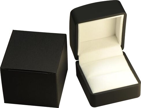 12 Piece Wholesale Bulk Pack LED Black Ring Box for Proposal, Wedding, Engagement, Shipping...Luxury LED Lighted Ring Jewelry Gift Box with Light for Men for Women in Kuwait