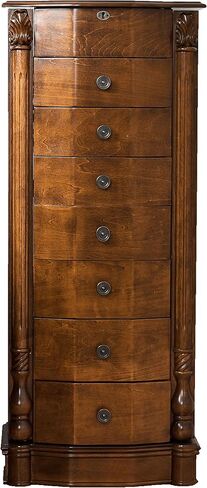Hives and Honey Traditional Jewelry Armoire with Mirror, 38", Antique Walnut in Kuwait