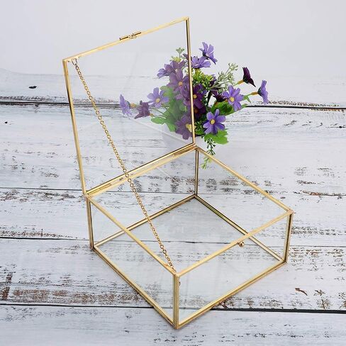 Hipiwe 2 Packs Vintage Glass Jewelry Organizer Box - Small Golden Metal Keepsake Box Desktop Jewelry Organizer Holder, Wedding Birthday Gift, Square Vanity Decorative Box for Dresser Bathroom in Kuwait