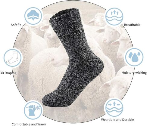 Century Star Womens Athletic Socks Knit Pattern Sports Socks Winter Wool Socks Crew Cut Cashmere Socks Warm Soft Socks in Kuwait