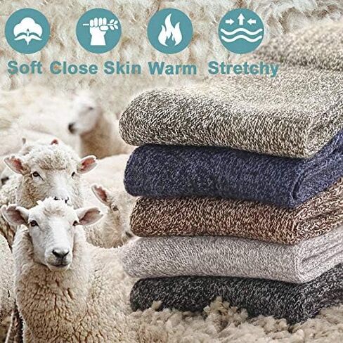 Century Star Womens Athletic Socks Knit Pattern Sports Socks Winter Wool Socks Crew Cut Cashmere Socks Warm Soft Socks in Kuwait