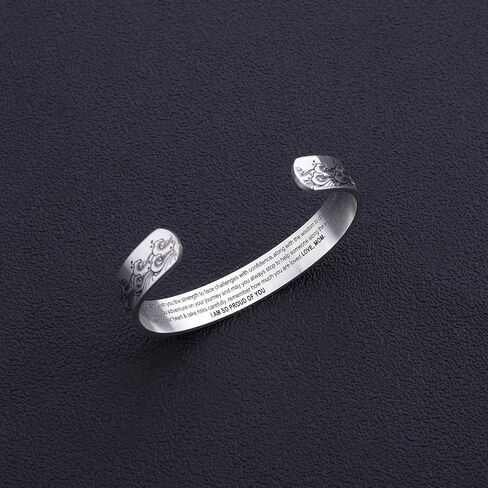LIUANAN Inspirational Bracelets for Women Mom Personalized Gift for Her Engraved Mantra Cuff Bangle Birthday Jewelry in Saudi Arabia