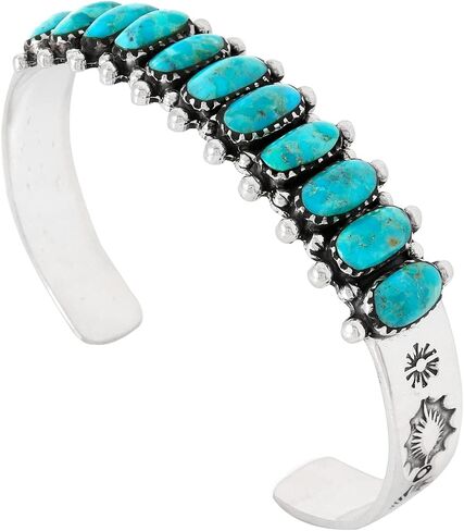 Turquoise Bracelet Sterling Silver 925 Genuine Turquoise Cuff Bracelet in Saudi Arabia