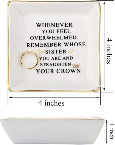 JoycuFF Gifts for Mom Birthday Unique from Daughter Ring Trinket Dish Tray Jewelry Ring Holder Mother's Day Thanksgiving Day Christmas Gifts for Mama Mother in Kuwait