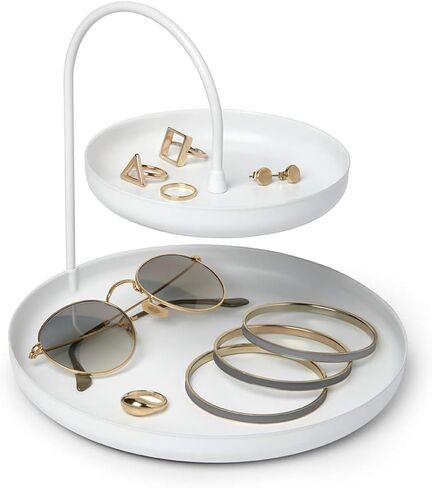 Umbra Poise Large, Double Jewelry Tray, Attractive Jewelry Storage You Can Leave Out, Two-Tiered, Matte Brass Finish in Saudi Arabia