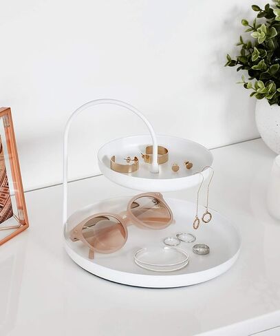 Umbra Poise Large, Double Jewelry Tray, Attractive Jewelry Storage You Can Leave Out, Two-Tiered, Matte Brass Finish in Saudi Arabia